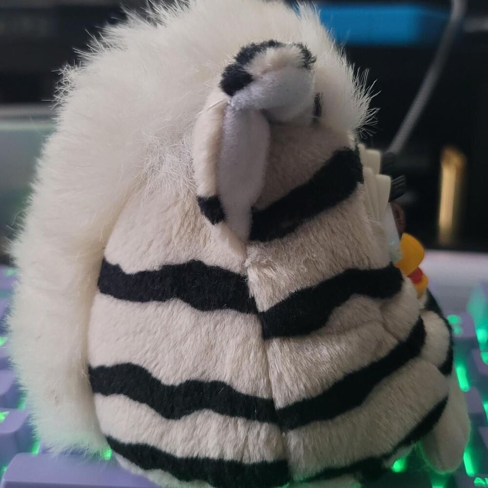 Vintage Furby Buddies Black White Striped Plush Toy With Tag - Picture 4 of 5